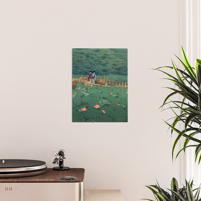 The Pond at Benten Shrine in Shiba Hasui Kawase Poster Gallery Image 2