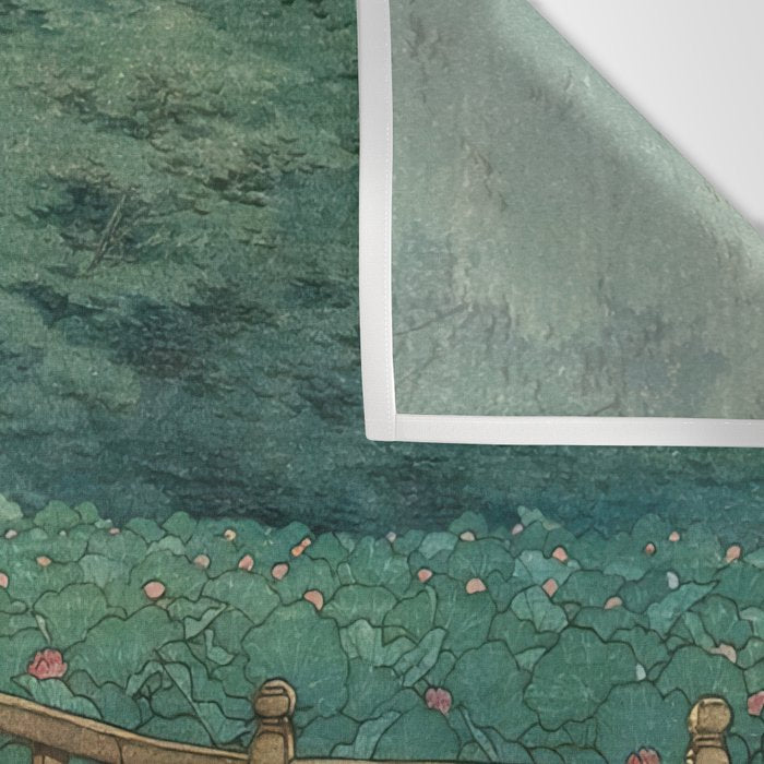 The Pond at Benten Shrine in Shiba Hasui Kawase Wall Tapestry Gallery Image 3
