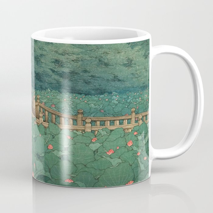The Pond at Benten Shrine in Shiba Hasui Kawase Coffee Mug Gallery Image 1