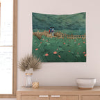The Pond at Benten Shrine in Shiba Hasui Kawase Wall Tapestry Gallery Image 2