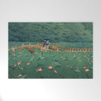 The Pond at Benten Shrine in Shiba Hasui Kawase Welcome Mat Gallery Image 1