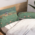 The Pond at Benten Shrine in Shiba Hasui Kawase Pillow Sham Gallery Image 2