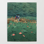 The Pond at Benten Shrine in Shiba Hasui Kawase Poster Gallery Image 4