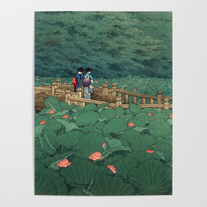 The Pond at Benten Shrine in Shiba Hasui Kawase Poster Gallery Image 4