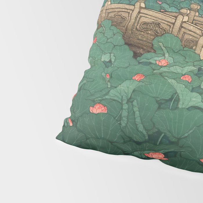 The Pond at Benten Shrine in Shiba Hasui Kawase Pillow Sham Gallery Image 4