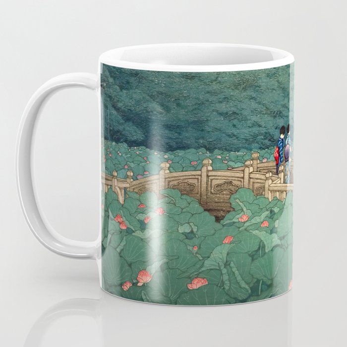 The Pond at Benten Shrine in Shiba Hasui Kawase Coffee Mug Gallery Image 3