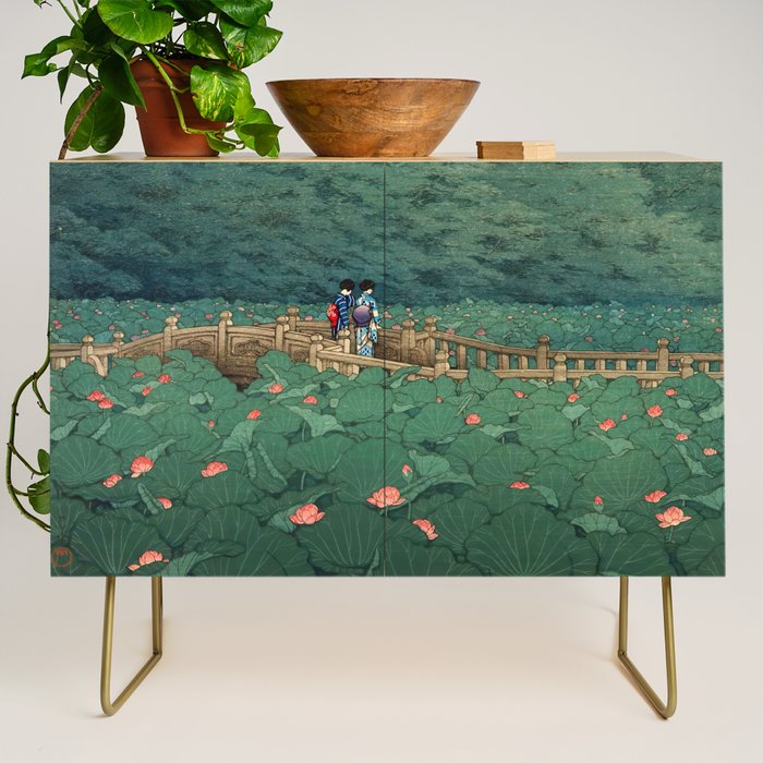 The Pond at Benten Shrine in Shiba Hasui Kawase Credenza Gallery Image 1