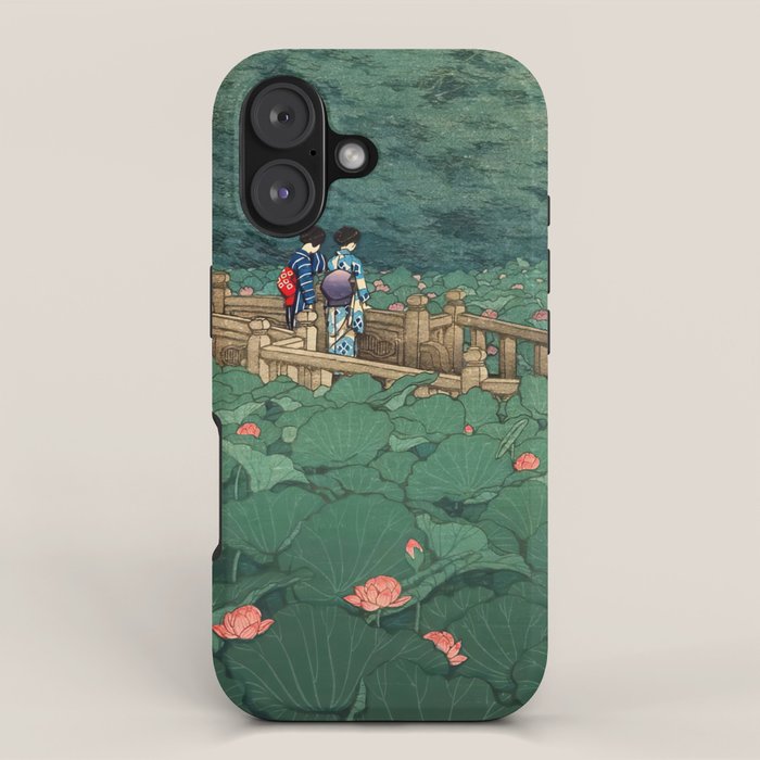The Pond at Benten Shrine in Shiba Hasui Kawase iPhone Case Gallery Image 1