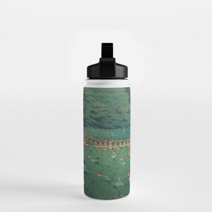 The Pond at Benten Shrine in Shiba Hasui Kawase Water Bottle Gallery Image 2