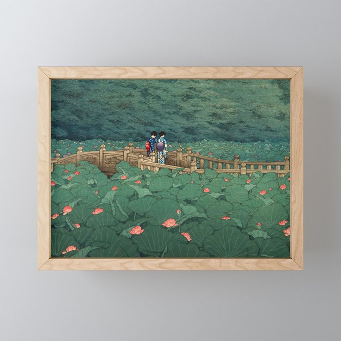 The Pond at Benten Shrine in Shiba Hasui Kawase Mini Art Print Gallery Image 1