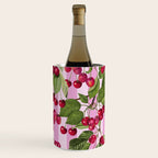 Lush Cherry Orchard Sweet Summer Fruits On Pink Stripes Wine Chiller Gallery Image 2