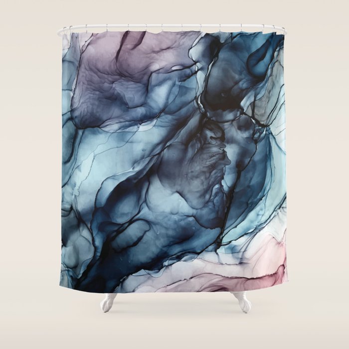 Blush and Darkness Abstract Paintings Shower Curtain Gallery Image 1