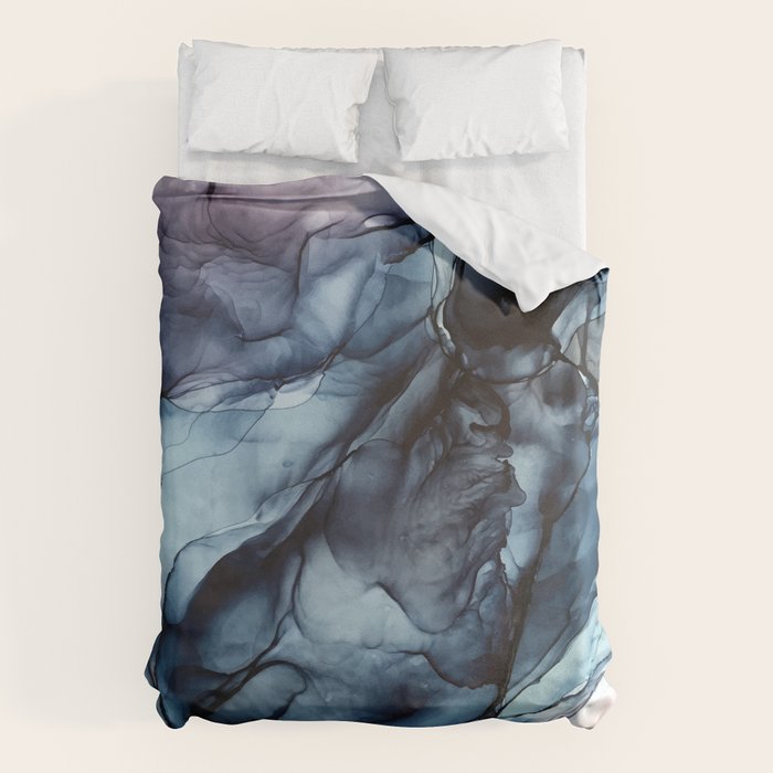 Blush and Darkness Abstract Paintings Duvet Cover Gallery Image 1
