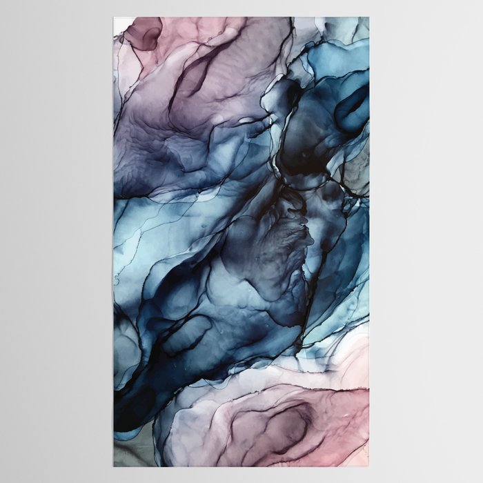 Blush and Darkness Abstract Paintings Tablecloth Gallery Image 2