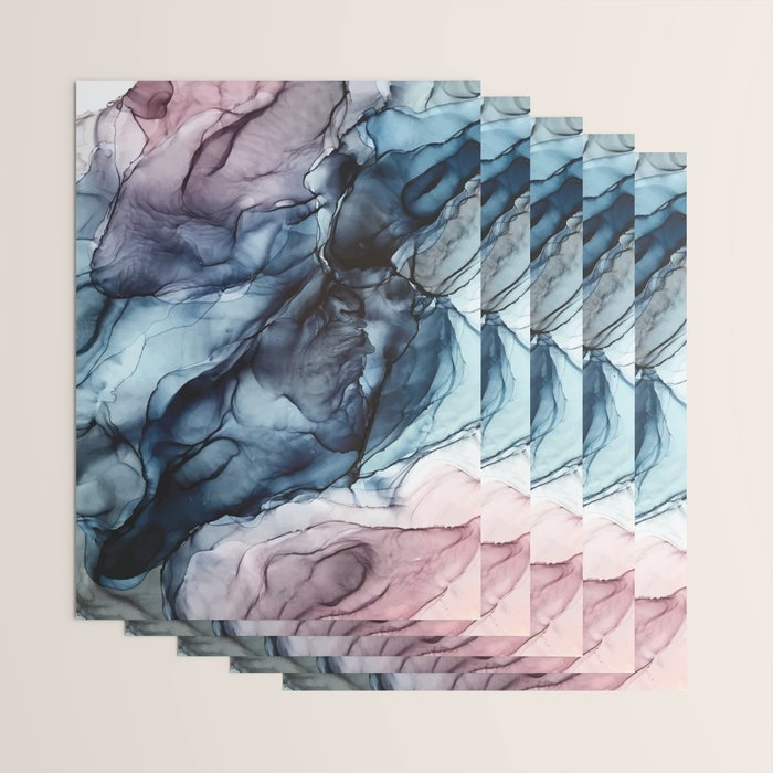 Blush and Darkness Abstract Paintings Wrapping Paper Gallery Image 3