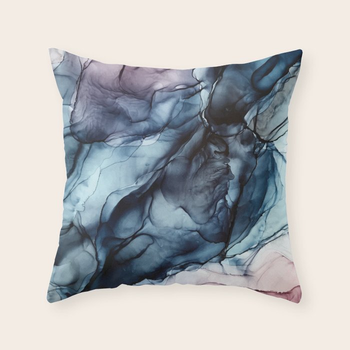 Blush and Darkness Abstract Paintings Throw Pillow Gallery Image 6