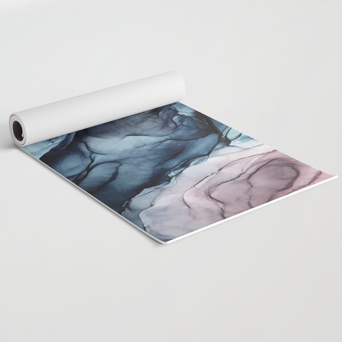 Blush and Darkness Abstract Paintings Yoga Mat Gallery Image 2
