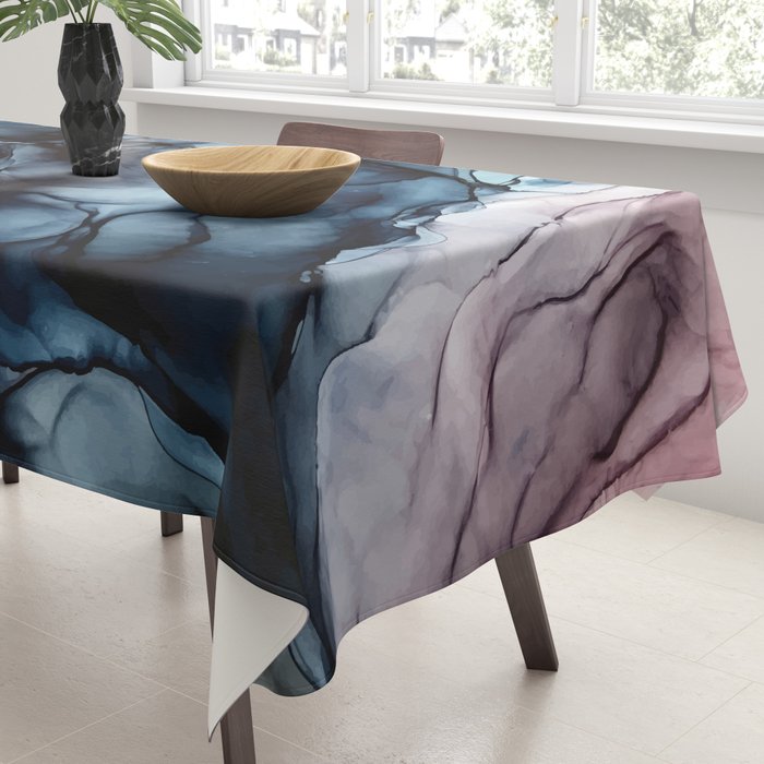 Blush and Darkness Abstract Paintings Tablecloth Gallery Image 3