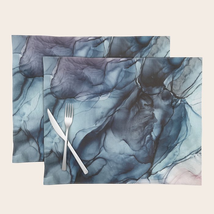 Blush and Darkness Abstract Paintings Placemat Gallery Image 1