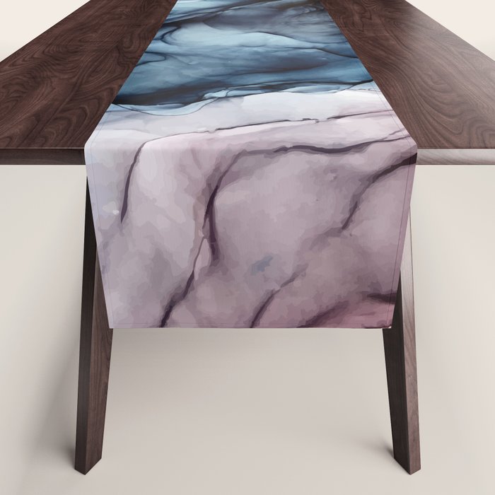 Blush and Darkness Abstract Paintings Table Runner Gallery Image 1