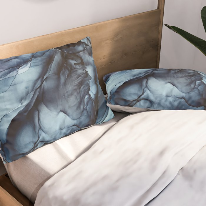 Blush and Darkness Abstract Paintings Pillow Sham Gallery Image 2