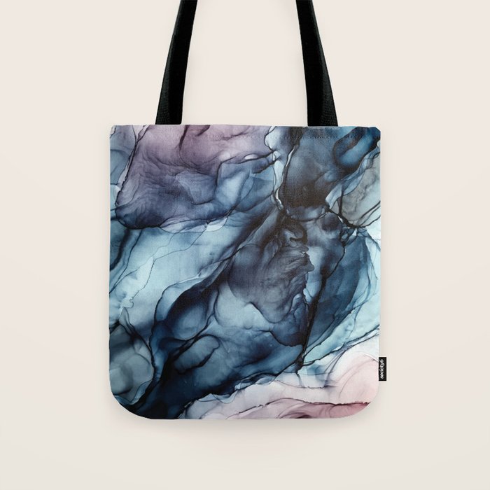 Blush and Darkness Abstract Paintings Tote Bag Gallery Image 1