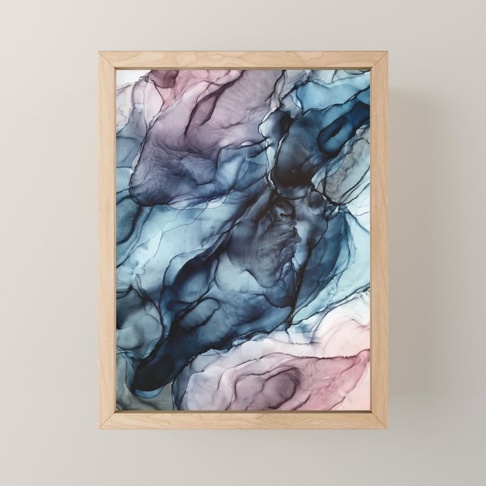 Blush and Darkness Abstract Paintings Mini Art Print Gallery Image 1
