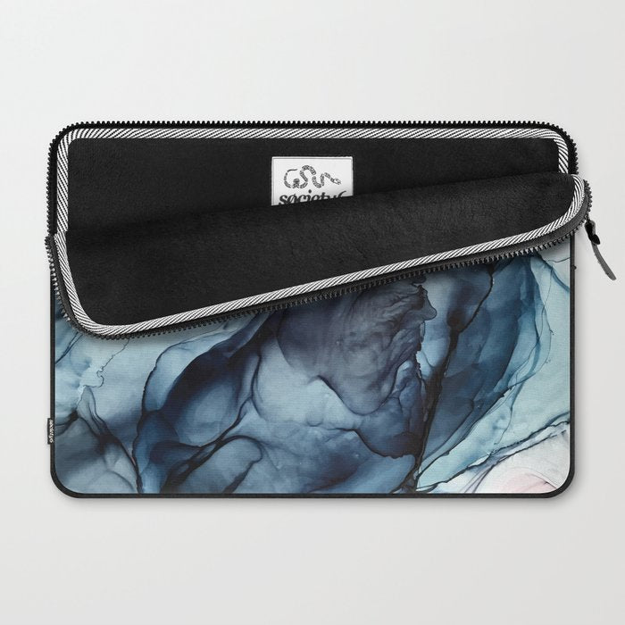 Blush and Darkness Abstract Paintings Laptop Sleeve Gallery Image 2