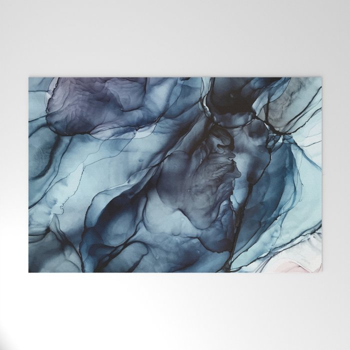 Blush and Darkness Abstract Paintings Welcome Mat Gallery Image 1
