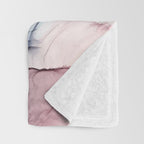 Blush and Darkness Abstract Paintings Throw Blanket Gallery Image 3