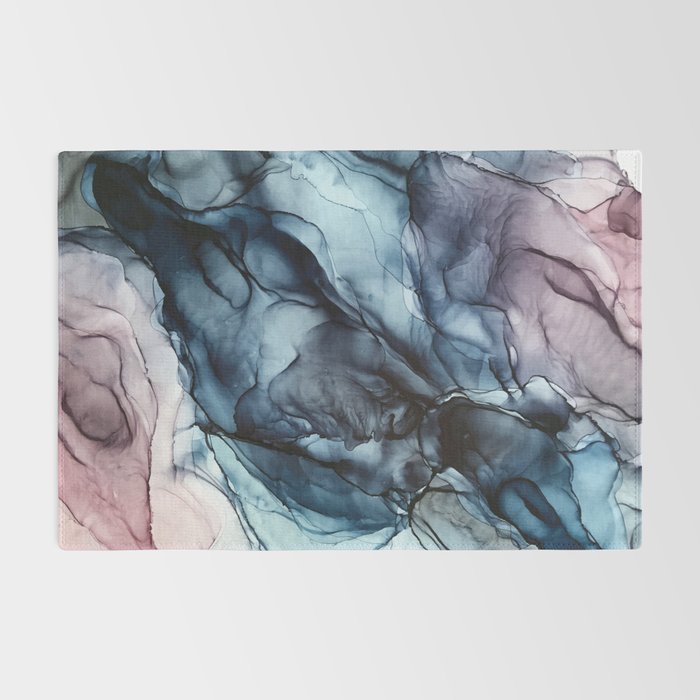 Blush and Darkness Abstract Paintings Rug Gallery Image 2