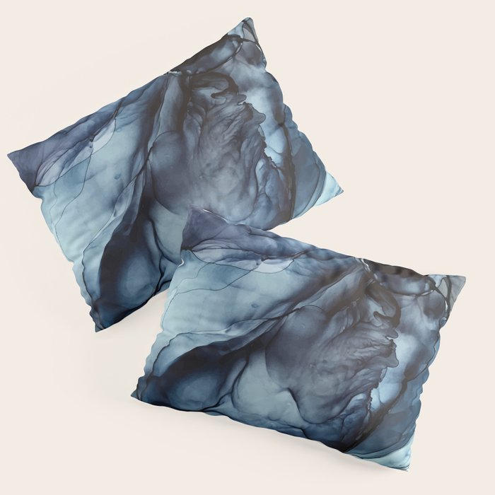 Blush and Darkness Abstract Paintings Pillow Sham Gallery Image 1