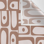 Mid Century Modern Piquet Abstract Multi Geometric Pattern in Mocha Wall Tapestry Gallery Image 3