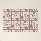 Mid Century Modern Piquet Abstract Multi Geometric Pattern in Mocha Welcome Mat Gallery Image 1