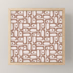 Mid Century Modern Piquet Abstract Multi Geometric Pattern in Mocha Mini Art Print Gallery Image 1