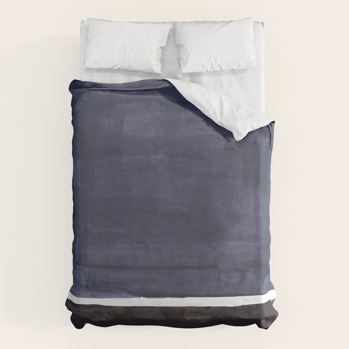 Navy Black Rothko Fun Colorful Mid Century Modern Abstract Painting Shapes Pattern Duvet Cover Gallery Image 1