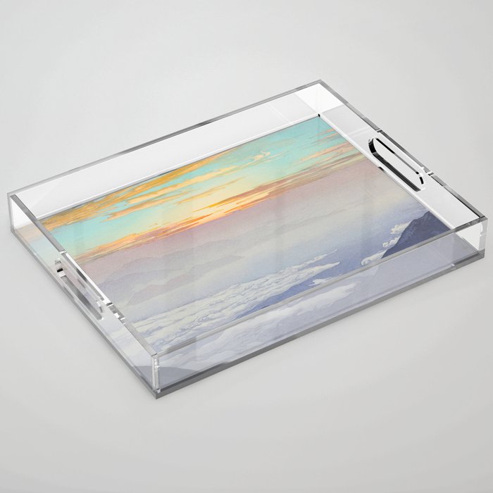 Sea of Clouds (Unkai, Ho-o-San) Hiroshi Yoshida Modern Japanese Woodblock Print Acrylic Tray Gallery Image 1