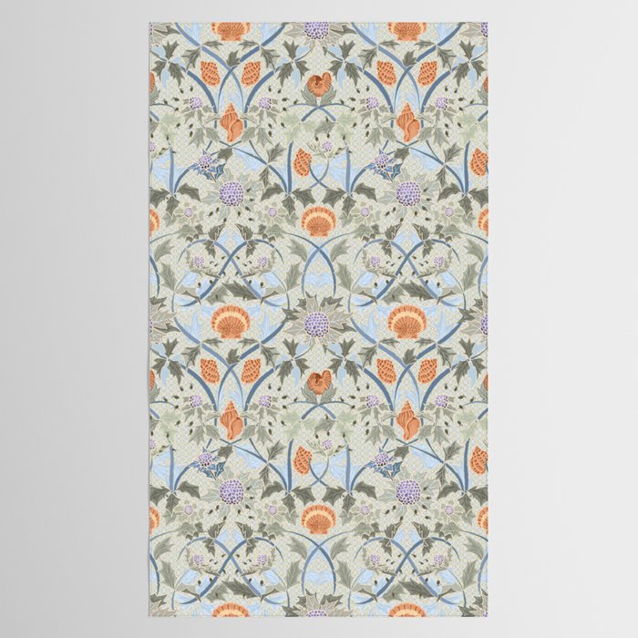 Beach thistle and shells with backgrd pattern Tablecloth Gallery Image 2