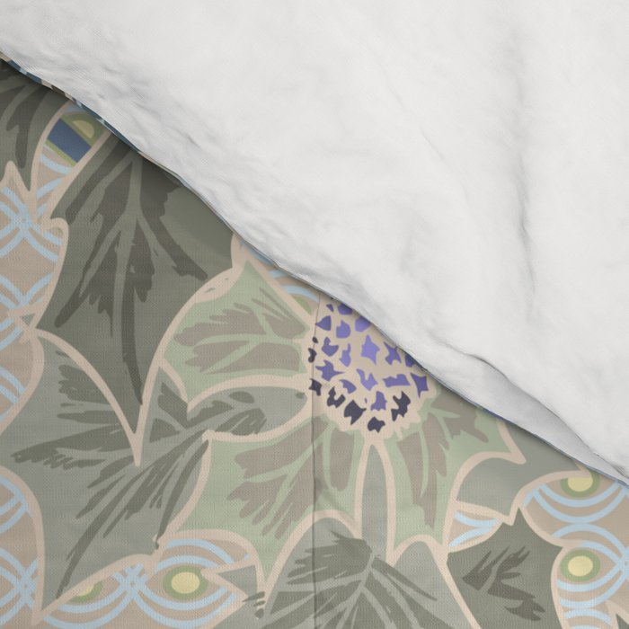 Beach thistle and shells with backgrd pattern Comforter Gallery Image 4