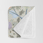 Beach thistle and shells with backgrd pattern Throw Blanket Gallery Image 3