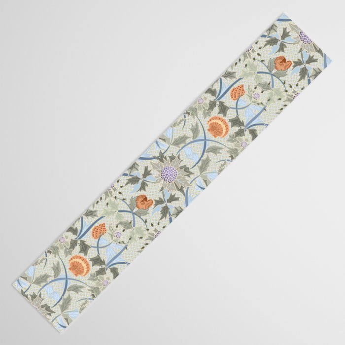 Beach thistle and shells with backgrd pattern Table Runner Gallery Image 3