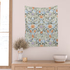 Beach thistle and shells with backgrd pattern Wall Tapestry Gallery Image 2