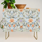 Beach thistle and shells with backgrd pattern Credenza Gallery Image 1