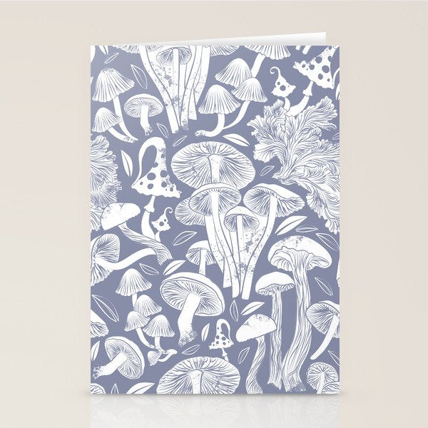 Delicious Autumn botanical poison IV // blue grey background Stationery Card