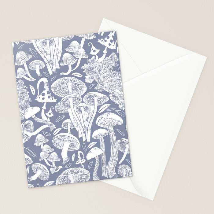 Delicious Autumn botanical poison IV // blue grey background Stationery Card Gallery Image 2