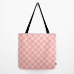 Textured Plaid pattern pink and white Tote Bag Gallery Image 2