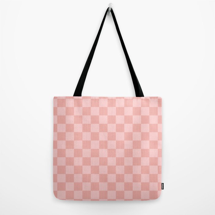 Textured Plaid pattern pink and white Tote Bag Gallery Image 2