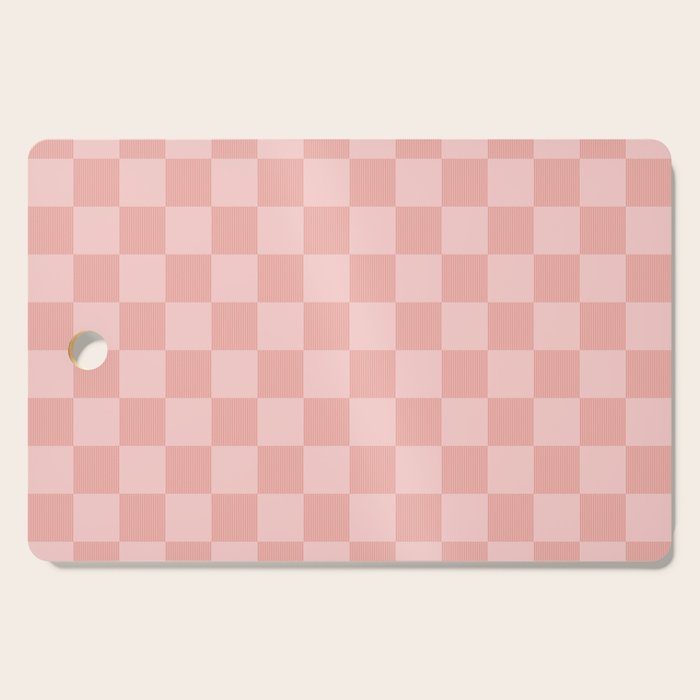 Textured Plaid pattern pink and white Cutting Board Gallery Image 1