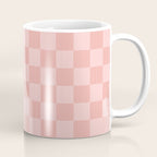 Textured Plaid pattern pink and white Coffee Mug Gallery Image 1