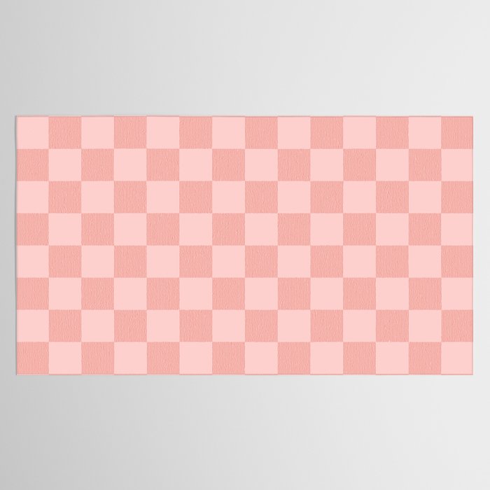 Textured Plaid pattern pink and white Tablecloth Gallery Image 2
